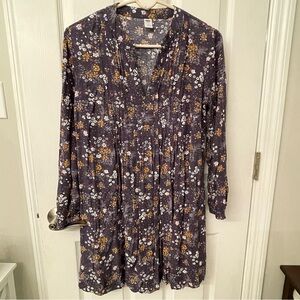 Old Navy Tunic Top Shirt Women’s Blouse Blue Floral Small S